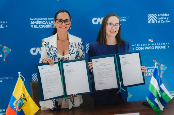 En el Foro Económico Internacional de América Latina y el Caribe, como parte de una agenda estratégica, la Prefecta Marcela Aguiñaga recibe asistencia técnica no reembolsable de $450.000 de la CAF, para la Mancomunidad por el rescate de la cuenca del río Guayas