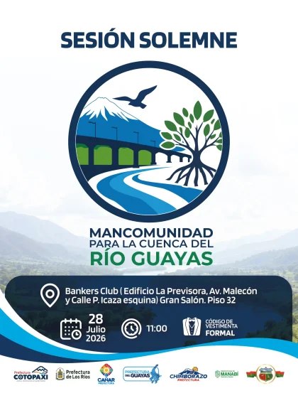 Primera Asamblea de la Mancomunidad de la Cuenca del Río Guayas, encabezada por el Prefecto Carlos Encalada marca el inicio de una gestión histórica, clave para Ecuador
